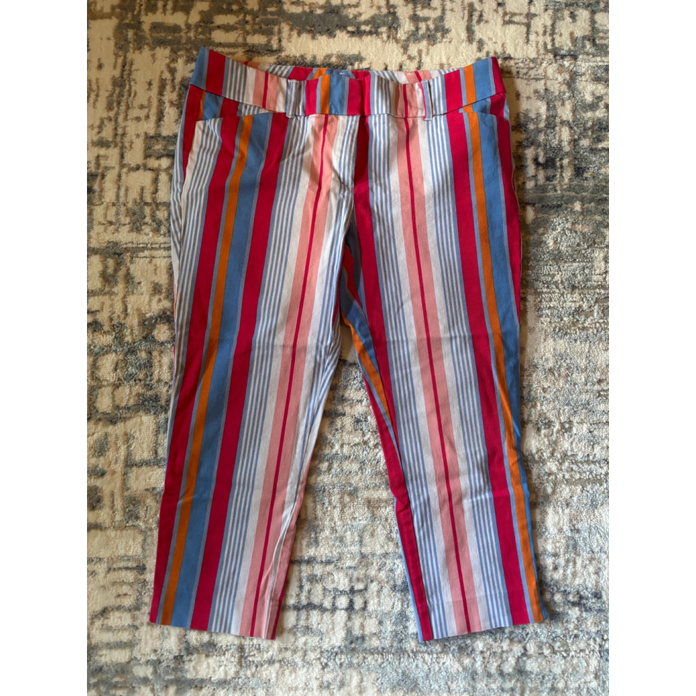 New York & Company Stretch Candy Stripe Cropped Pants - Size 12